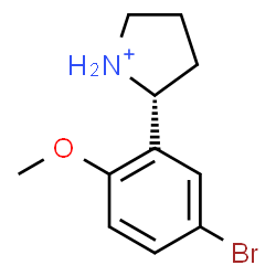 ChemSpider 2D Image | (2R)-2-(5-Bromo-2-methoxyphenyl)pyrrolidinium | C11H15BrNO