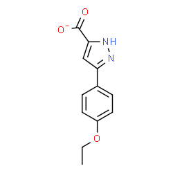 ChemSpider 2D Image | 3-(4-Ethoxyphenyl)-1H-pyrazole-5-carboxylate | C12H11N2O3