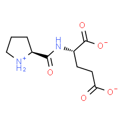 ChemSpider 2D Image | (2S)-2-{[(2S)-2-Pyrrolidiniumylcarbonyl]amino}pentanedioate | C10H15N2O5