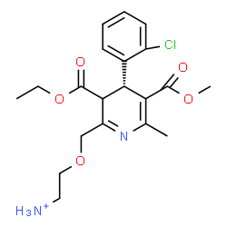 ChemSpider 2D Image | 2-{[(4S)-4-(2-Chlorophenyl)-3-(ethoxycarbonyl)-5-(methoxycarbonyl)-6-methyl-3,4-dihydro-2-pyridinyl]methoxy}ethanaminium | C20H26ClN2O5