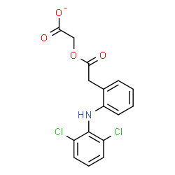 ChemSpider 2D Image | (2-{2-[(2,6-Dichlorophenyl)amino]phenyl}acetoxy)acetate | C16H12Cl2NO4