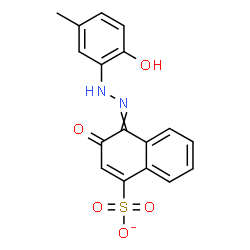 ChemSpider 2D Image | 4-[(2-Hydroxy-5-methylphenyl)hydrazono]-3-oxo-3,4-dihydro-1-naphthalenesulfonate | C17H13N2O5S