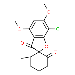 ChemSpider 2D Image | 7-Chloro-4,6-dimethoxy-6'-methyl-2'H,3H-spiro[1-benzofuran-2,1'-cyclohexane]-2',3-dione | C16H17ClO5
