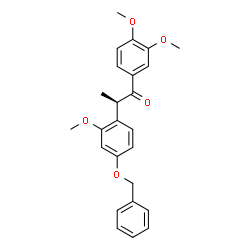 ChemSpider 2D Image | (2R)-2-[4-(Benzyloxy)-2-methoxyphenyl]-1-(3,4-dimethoxyphenyl)-1-propanone | C25H26O5