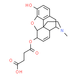ChemSpider 2D Image | 4-[(3-Hydroxy-17-methyl-7,8-didehydro-4,5-epoxymorphinan-6-yl)oxy]-4-oxobutanoic acid | C21H23NO6