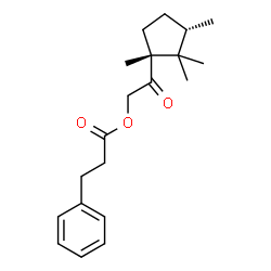 ChemSpider 2D Image | 2-Oxo-2-[(1R,3S)-1,2,2,3-tetramethylcyclopentyl]ethyl 3-phenylpropanoate | C20H28O3