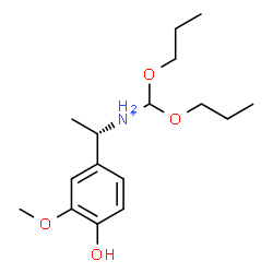 ChemSpider 2D Image | (1S)-N-(Dipropoxymethyl)-1-(4-hydroxy-3-methoxyphenyl)ethanaminium | C16H28NO4