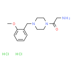 ChemSpider 2D Image | 2-Amino-1-[4-(2-methoxybenzyl)-1-piperazinyl]ethanone dihydrochloride | C14H23Cl2N3O2