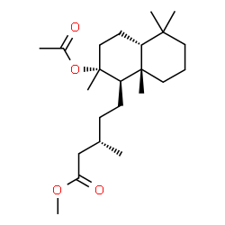 ChemSpider 2D Image | Methyl (3S)-5-[(1R,2R,4aR,8aS)-2-acetoxy-2,5,5,8a-tetramethyldecahydro-1-naphthalenyl]-3-methylpentanoate | C23H40O4