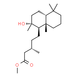 ChemSpider 2D Image | Methyl (3S)-5-[(1R,2R,4aR,8aS)-2-hydroxy-2,5,5,8a-tetramethyldecahydro-1-naphthalenyl]-3-methylpentanoate | C21H38O3