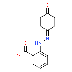 ChemSpider 2D Image | 2-[2-(4-Oxo-2,5-cyclohexadien-1-ylidene)hydrazino]benzoate | C13H9N2O3