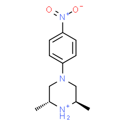 ChemSpider 2D Image | (2R,6R)-2,6-Dimethyl-4-(4-nitrophenyl)piperazin-1-ium | C12H18N3O2