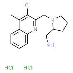 ChemSpider 2D Image | 1-{1-[(3-Chloro-4-methyl-2-quinolinyl)methyl]-2-pyrrolidinyl}methanamine dihydrochloride | C16H22Cl3N3