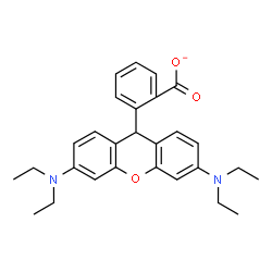 ChemSpider 2D Image | 2-[3,6-Bis(diethylamino)-9H-xanthen-9-yl]benzoate | C28H31N2O3