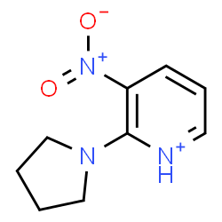 ChemSpider 2D Image | 3-Nitro-2-(1-pyrrolidinyl)pyridinium | C9H12N3O2