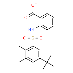 ChemSpider 2D Image | 2-({[2,3-Dimethyl-5-(2-methyl-2-propanyl)phenyl]sulfonyl}amino)benzoate | C19H22NO4S