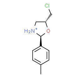 ChemSpider 2D Image | (2S,5R)-5-(Chloromethyl)-2-(4-methylphenyl)-1,3-oxazolidin-3-ium | C11H15ClNO