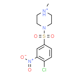 ChemSpider 2D Image | 4-[(4-Chloro-3-nitrophenyl)sulfonyl]-1-methylpiperazin-1-ium | C11H15ClN3O4S
