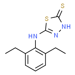 ChemSpider 2D Image | 5-[(2,6-diethylphenyl)amino]-1,3,4-thiadiazole-2-thiol | C12H15N3S2