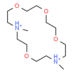 ChemSpider 2D Image | 10,16-Dimethyl-1,4,7,13-tetraoxa-10,16-diazoniacyclooctadecane | C14H32N2O4