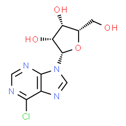 ChemSpider 2D Image | 6-Chloro-9-(beta-L-lyxofuranosyl)-9H-purine | C10H11ClN4O4