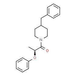 ChemSpider 2D Image | (2S)-1-(4-Benzyl-1-piperidinyl)-2-phenoxy-1-propanone | C21H25NO2