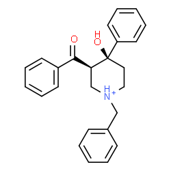 ChemSpider 2D Image | (3R,4S)-3-Benzoyl-1-benzyl-4-hydroxy-4-phenylpiperidinium | C25H26NO2
