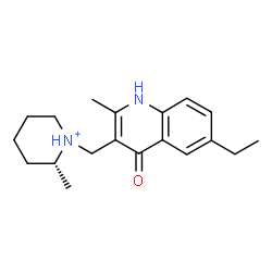 ChemSpider 2D Image | (2R)-1-[(6-Ethyl-2-methyl-4-oxo-1,4-dihydro-3-quinolinyl)methyl]-2-methylpiperidinium | C19H27N2O