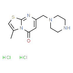 ChemSpider 2D Image | 3-Methyl-7-(1-piperazinylmethyl)-5H-[1,3]thiazolo[3,2-a]pyrimidin-5-one dihydrochloride | C12H18Cl2N4OS