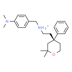 ChemSpider 2D Image | N-[4-(Dimethylamino)benzyl]-2-[(4R)-2,2-dimethyl-4-phenyltetrahydro-2H-pyran-4-yl]ethanaminium | C24H35N2O
