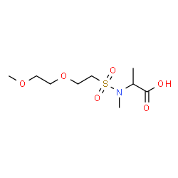 ChemSpider 2D Image | N-{[2-(2-Methoxyethoxy)ethyl]sulfonyl}-N-methylalanine | C9H19NO6S