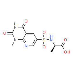 ChemSpider 2D Image | N-[(1-Methyl-2,4-dioxo-1,2,3,4-tetrahydropyrido[2,3-d]pyrimidin-6-yl)sulfonyl]-D-alanine | C11H12N4O6S