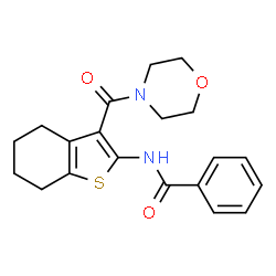 ChemSpider 2D Image | N-[3-(4-Morpholinylcarbonyl)-4,5,6,7-tetrahydro-1-benzothiophen-2-yl]benzamide | C20H22N2O3S