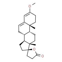 ChemSpider 2D Image | (8R,9R,10R,13S,14S,17R)-3-Methoxy-10,13-dimethyl-1,2,3',4',7,8,9,10,11,12,13,14,15,16-tetradecahydro-5'H-spiro[cyclopenta[a]phenanthrene-17,2'-furan]-5'-one | C23H32O3