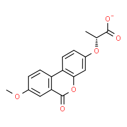 ChemSpider 2D Image | (2R)-2-[(8-Methoxy-6-oxo-6H-benzo[c]chromen-3-yl)oxy]propanoate | C17H13O6
