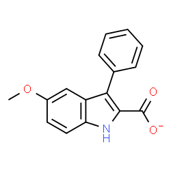 ChemSpider 2D Image | 5-Methoxy-3-phenyl-1H-indole-2-carboxylate | C16H12NO3