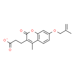 ChemSpider 2D Image | 3-{4-Methyl-7-[(2-methyl-2-propen-1-yl)oxy]-2-oxo-2H-chromen-3-yl}propanoate | C17H17O5