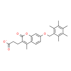 ChemSpider 2D Image | 3-{4-Methyl-2-oxo-7-[(pentamethylbenzyl)oxy]-2H-chromen-3-yl}propanoate | C25H27O5