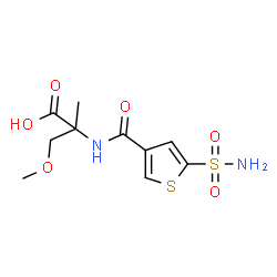 ChemSpider 2D Image | O,2-Dimethyl-N-[(5-sulfamoyl-3-thienyl)carbonyl]serine | C10H14N2O6S2