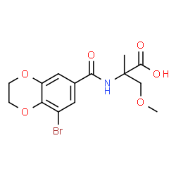 ChemSpider 2D Image | N-[(8-Bromo-2,3-dihydro-1,4-benzodioxin-6-yl)carbonyl]-O,2-dimethylserine | C14H16BrNO6