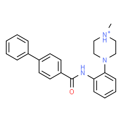 ChemSpider 2D Image | 4-{2-[(4-Biphenylylcarbonyl)amino]phenyl}-1-methylpiperazin-1-ium | C24H26N3O