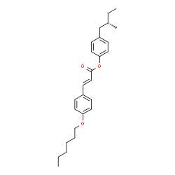 ChemSpider 2D Image | 4-[(2S)-2-Methylbutyl]phenyl (2E)-3-[4-(hexyloxy)phenyl]acrylate | C26H34O3