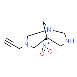 ChemSpider 2D Image | (5S)-5-Nitro-3-(2-propyn-1-yl)-1,3,7-triazabicyclo[3.3.1]nonane | C9H14N4O2