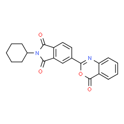 ChemSpider 2D Image | 2-CYCLOHEXYL-5-(4-OXO-3,1-BENZOXAZIN-2-YL)ISOINDOLE-1,3-DIONE | C22H18N2O4