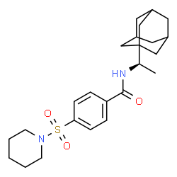 ChemSpider 2D Image | N-[(1R)-1-(Adamantan-1-yl)ethyl]-4-(1-piperidinylsulfonyl)benzamide | C24H34N2O3S