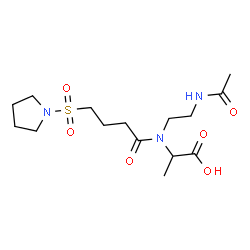 ChemSpider 2D Image | N-(2-Acetamidoethyl)-N-[4-(1-pyrrolidinylsulfonyl)butanoyl]alanine | C15H27N3O6S