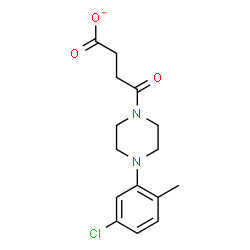 ChemSpider 2D Image | 4-[4-(5-Chloro-2-methylphenyl)-1-piperazinyl]-4-oxobutanoate | C15H18ClN2O3