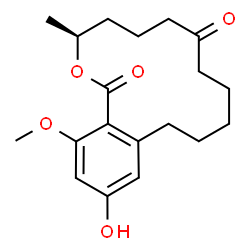 ChemSpider 2D Image | (3S)-14-Hydroxy-16-methoxy-3-methyl-3,4,5,6,9,10,11,12-octahydro-1H-2-benzoxacyclotetradecine-1,7(8H)-dione | C19H26O5