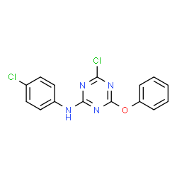 ChemSpider 2D Image | 4-Chloro-N-(4-chlorophenyl)-6-phenoxy-1,3,5-triazin-2-amine | C15H10Cl2N4O