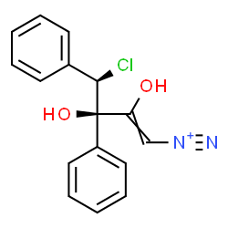 ChemSpider 2D Image | (3R,4R)-4-Chloro-2,3-dihydroxy-3,4-diphenyl-1-butene-1-diazonium | C16H14ClN2O2